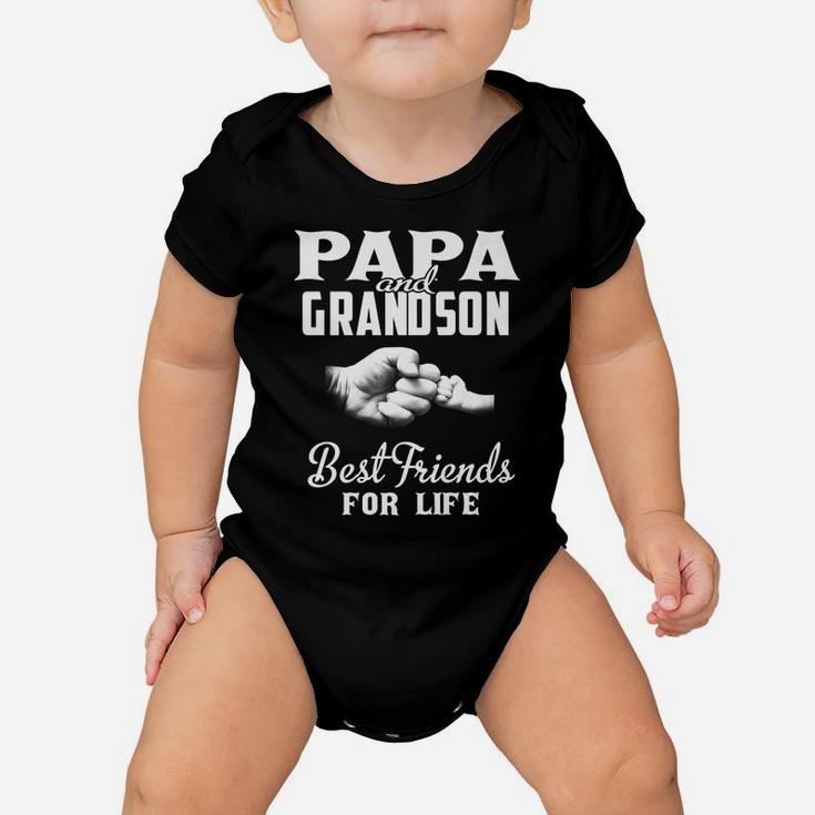 Papa And Grandson Best Friends For Life Grandpa Gift Men Baby Onesie