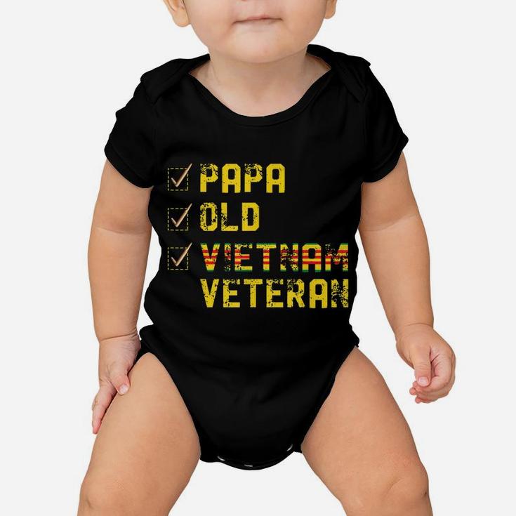 Papa Old Vietnam Veteran S Gifts For Father's Day Baby Onesie