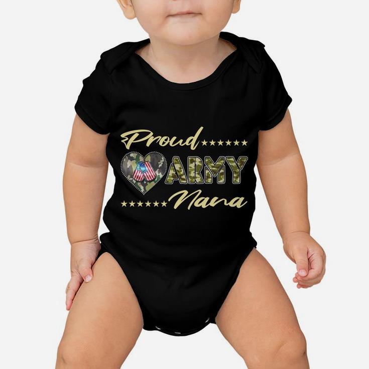 Proud Army Nana Us Flag Dog Tag Military Grandma Family Gift Sweatshirt Baby Onesie