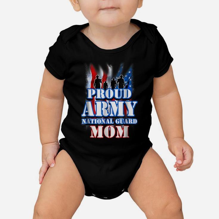 Proud Army National Guard Mom Usa Flag Shirt Mothers Day Baby Onesie