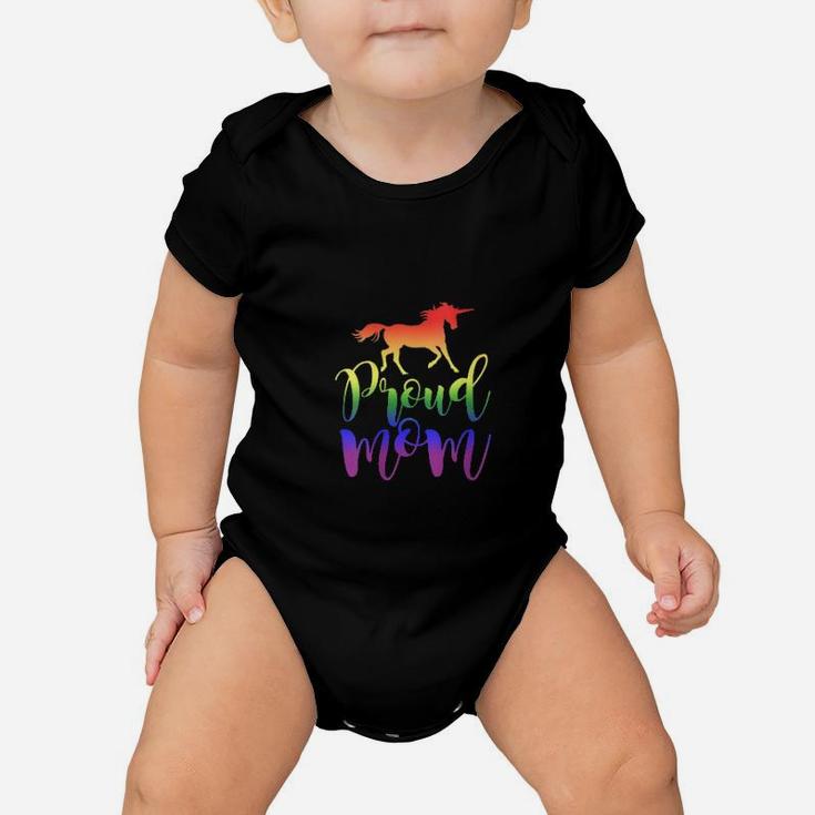 Proud Mom Mothers Day Rainbow Magical Unicorn Lgbt Baby Onesie