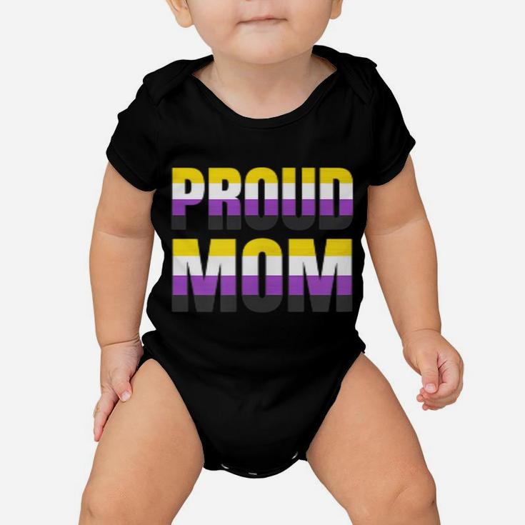 Proud Mom Nonbinary Pride Non Binary Lgbt Unisex Womens Baby Onesie