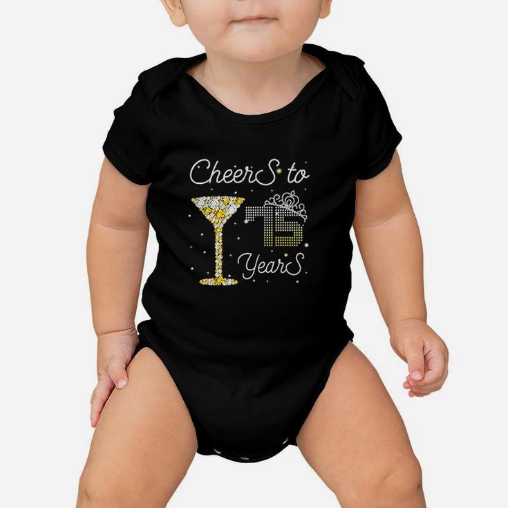 Queen Cheers To 75 Years Old Happy 75Th Birthday Woman Mom Baby Onesie