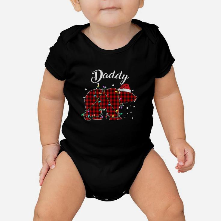 Red Plaid Daddy Bear Matching Buffalo Pajama Baby Onesie