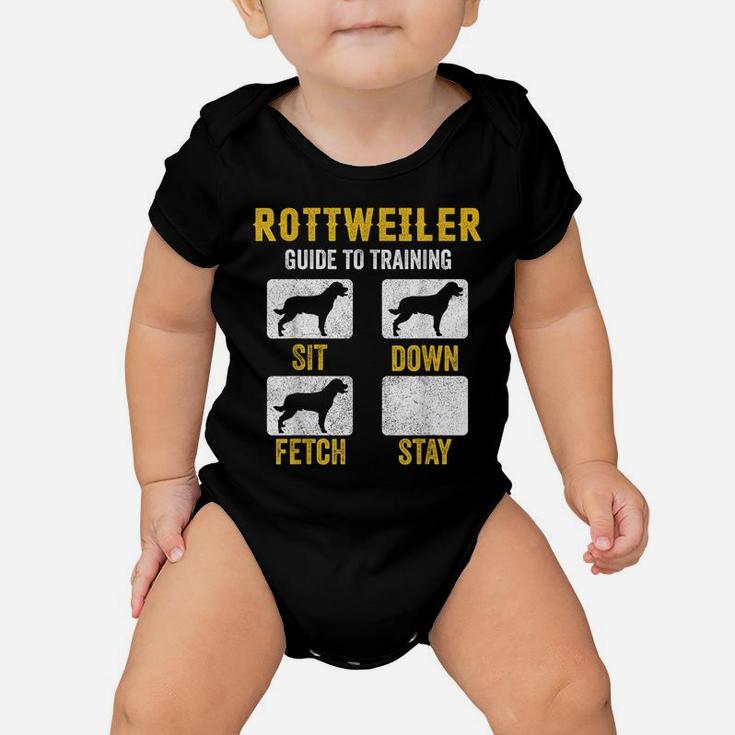 Rottweiler Guide To Training Shirts, Dog Mom Dad Lover Owner Baby Onesie