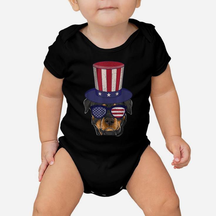 Rottweiler Patriotic Dog Mom & Dad Shirts, 4Th Of July Usa Baby Onesie