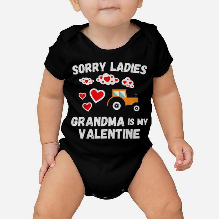 Sorry Ladies Grandma Is My Valentine Day Boys Tractor Baby Onesie