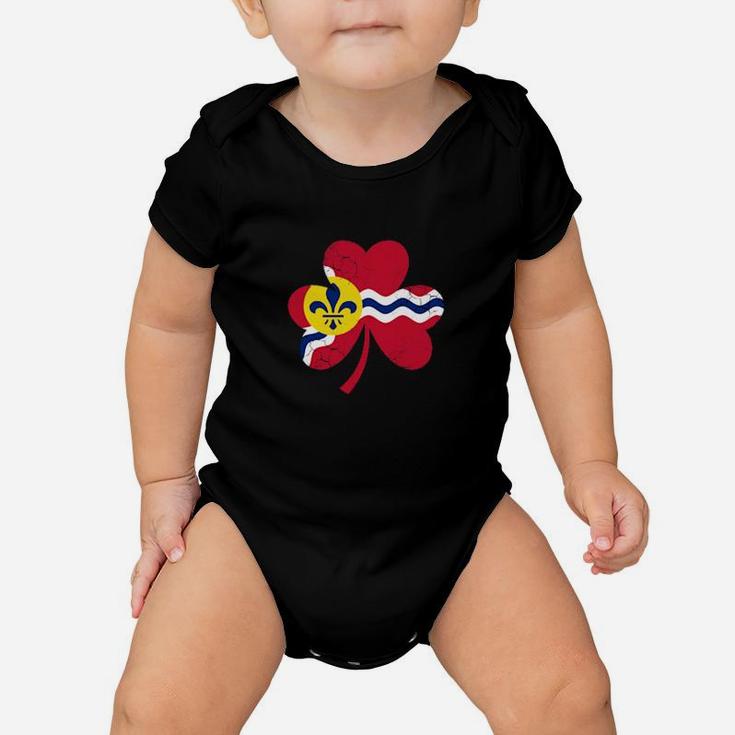 St Louis Flag Irish Shamrock St Patricks Day Missouri Baby Onesie