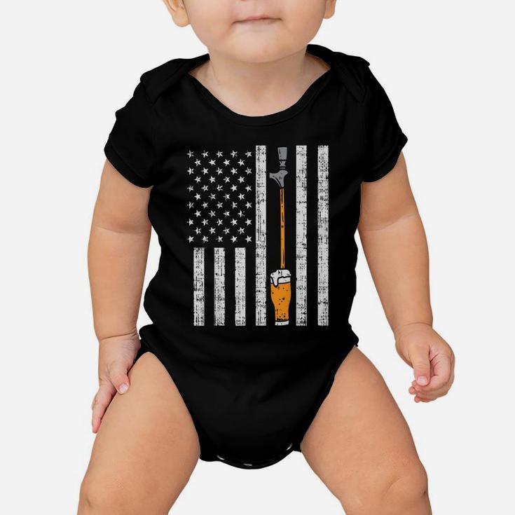 Tap Beer Us Flag Fun Draft Draught Fathers Day Men Dad Gift Baby Onesie