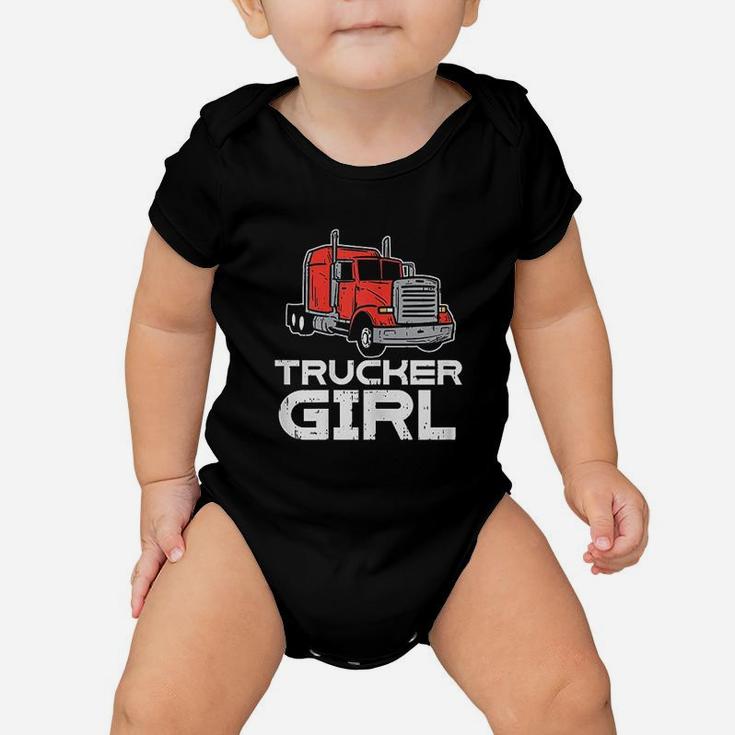 Trucker Girl Trucking Semi Truck Driver Wife Mom Women Gift Baby Onesie