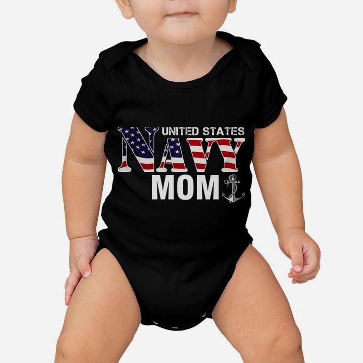 United States Vintage Navy With American Flag For Mom Gift Baby Onesie