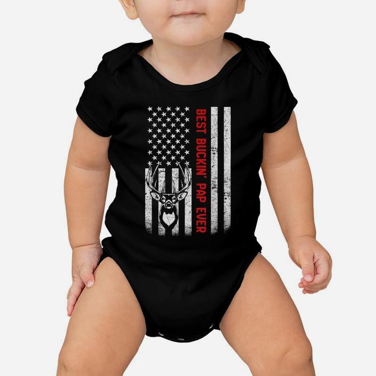 Usa Flag Best Buckin' Pap Ever Deer Hunting Fathers Day Baby Onesie
