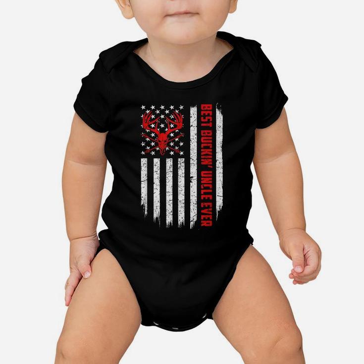 Usa Flag Best Buckin' Uncle Ever Deer Hunting Fathers Day Baby Onesie