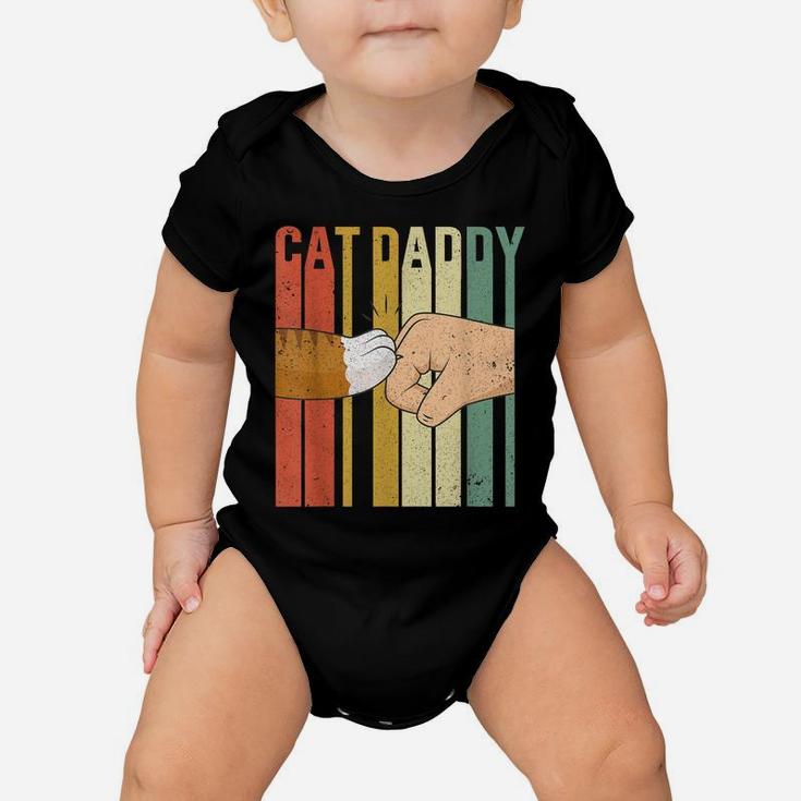 Vintage Cat Daddy Fist Bump Funny Cat Dad Mens Fathers Day Baby Onesie