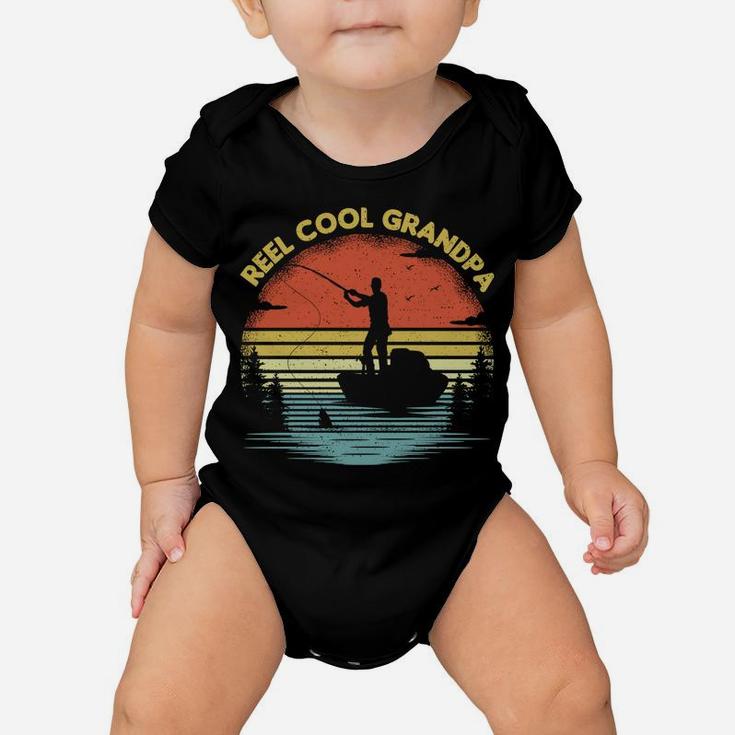 Vintage Fishing Lover Retro Reel Cool Grandpa Fishing Sweatshirt Baby Onesie