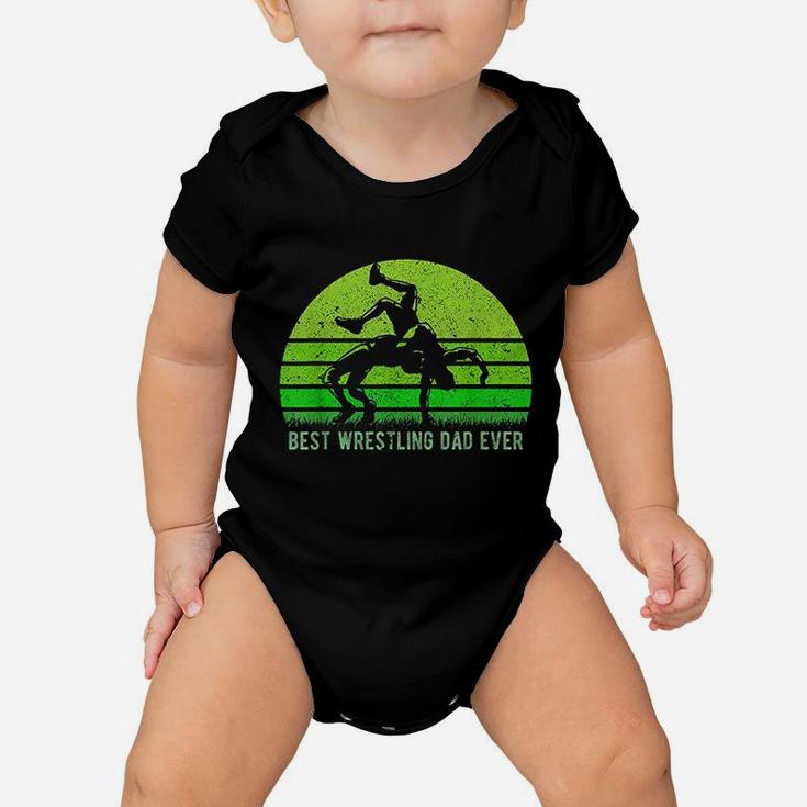 Vintage Retro Best Wrestling Dad Ever Funny Father Day Baby Onesie