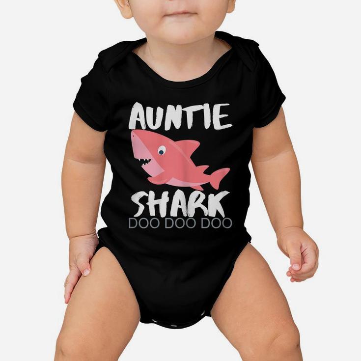 Womens Auntie Shark Shirt New Years Gift Idea For Sister Aunt Her Baby Onesie