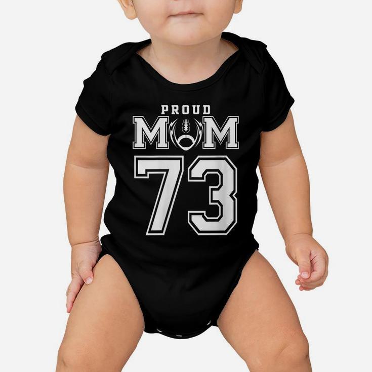 Womens Custom Proud Football Mom Number 73 Personalized For Women Baby Onesie
