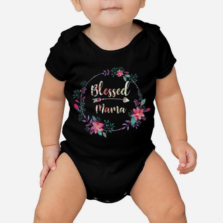 Womens Flower Floral Blessed Mama Gifts Mothers Day Baby Onesie