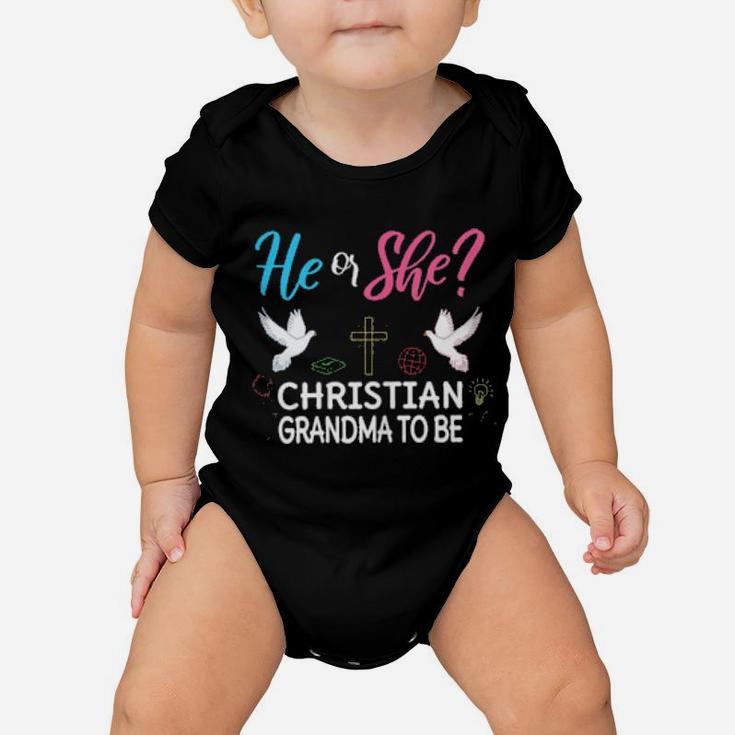 Womens Gender Reveal He Or She Nana To Be Christian Future Grandma Baby Onesie