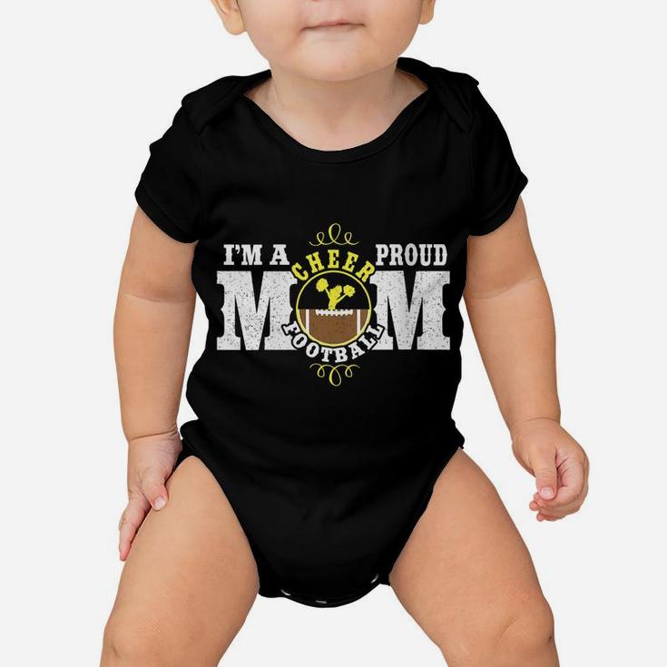 Womens I'm A Proud Cheer Football Mom - Combined Sports Baby Onesie