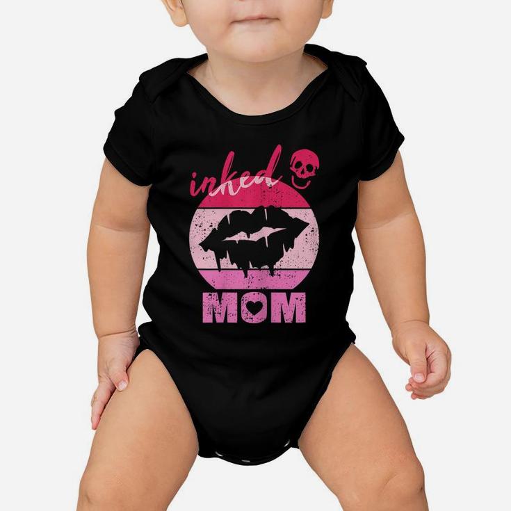 Womens Inked Mom Lips Proud Mother With Tattoos Gift Tattooed Mama Baby Onesie