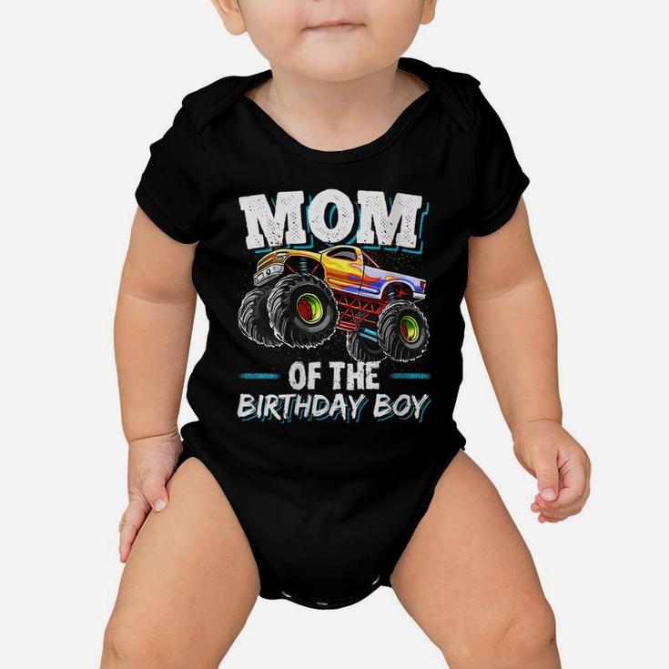 Womens Mom Of The Birthday Boy Monster Truck Birthday Novelty Gift Baby Onesie