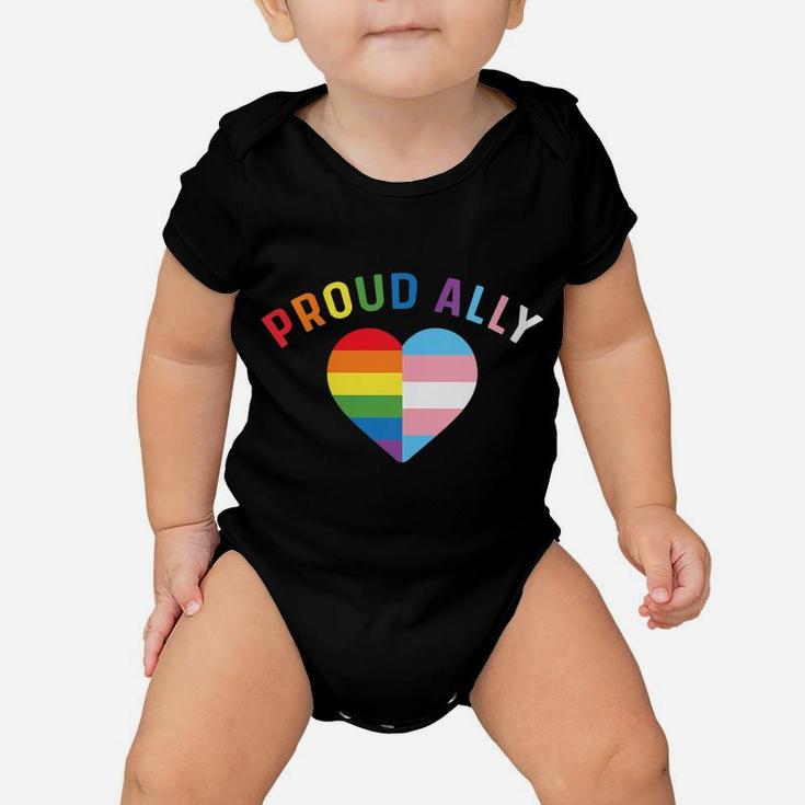 Womens Proud Ally Mom Lgbt Transgender Gifts Lgbtq Pride Trans Flag Baby Onesie