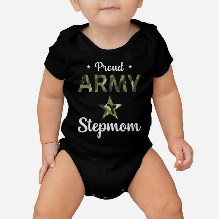 Womens Proud Army Stepmom Army Mom Womens Mothers Day Baby Onesie