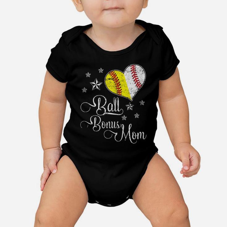 Womens Proud Baseball Softball Bonus Mom Ball Mother's Day Tshirt Baby Onesie
