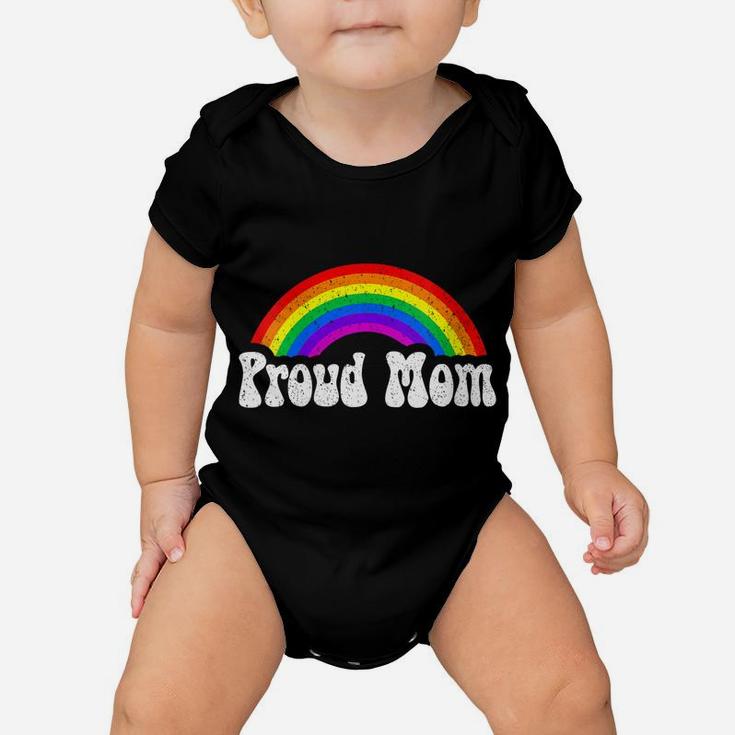 Womens Proud Mom Rainbow Shirt Lgbt Gay Pride Month Baby Onesie