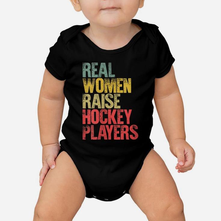 Womens Proud Mom Shirt Real Women Raise Hockey Players Gift Baby Onesie