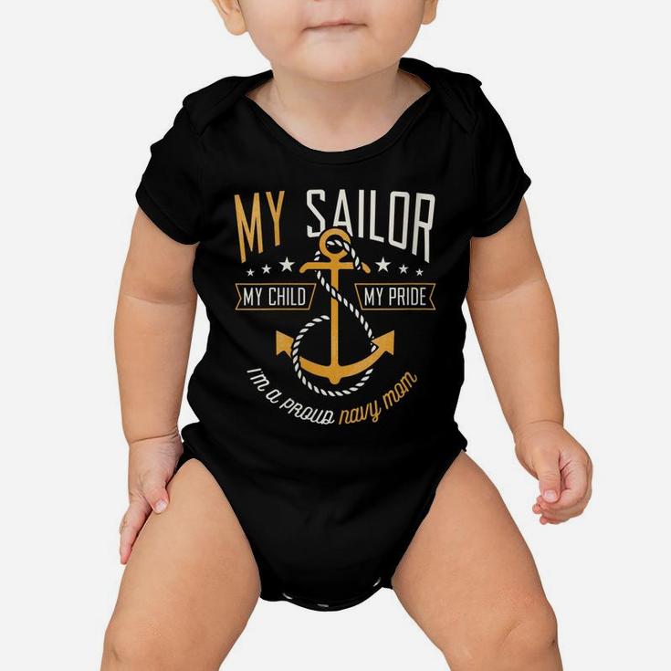Womens Proud Navy Mother For Moms Of Sailors Proud Mom Navy Family Baby Onesie