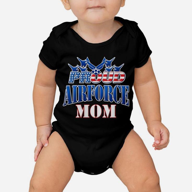 Womens Proud Patriotic Air Force Mom Usa Flag Mothers Day Baby Onesie