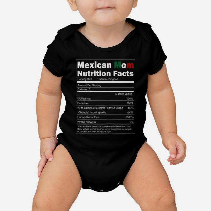 Womens Regalo Para Mama - Nutrition Facts Funny Mexican Mom Shirt Baby Onesie