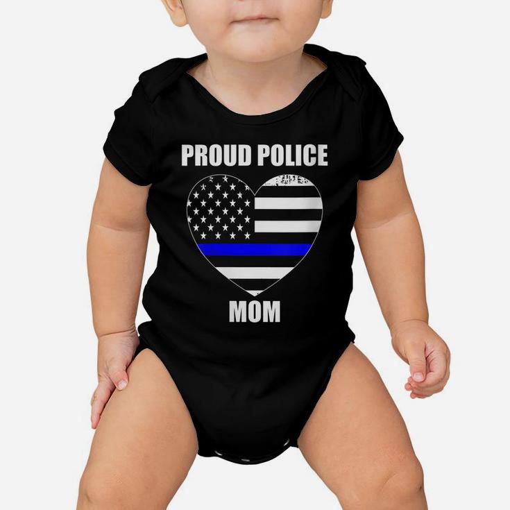 Womens Thin Blue Line Flag Law Enforcement Officer Proud Police Mom Baby Onesie