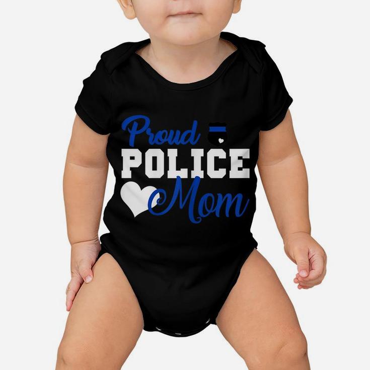 Womens Women Proud Police Mom Thin Blue Line Police Officer Mom Baby Onesie