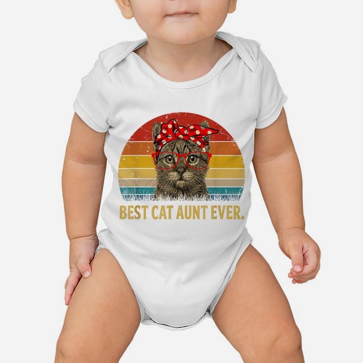 Best Cat Aunt Ever Family Tshirt Retro Vintage Cat Aunt Gift Baby Onesie