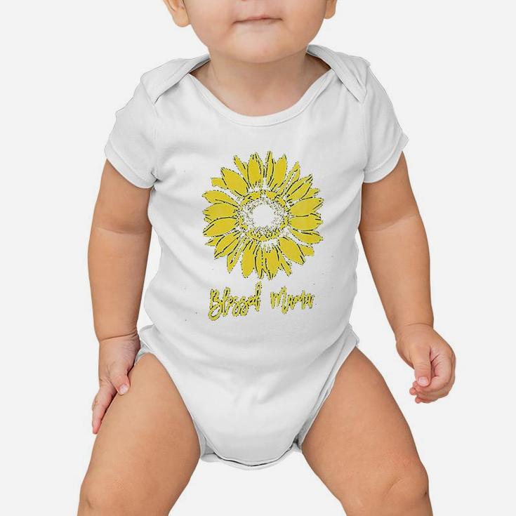Blessed Mama  For Women Sunflower Graphic Baby Onesie