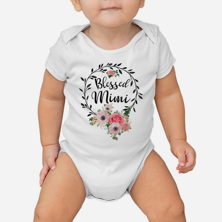 Blessed Mimi Shirt For Women Flower Decor Grandma Baby Onesie