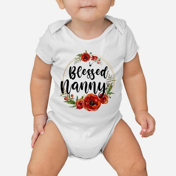 Blessed Nanny Floral Flower Mom Grandma Mothers Day Baby Onesie