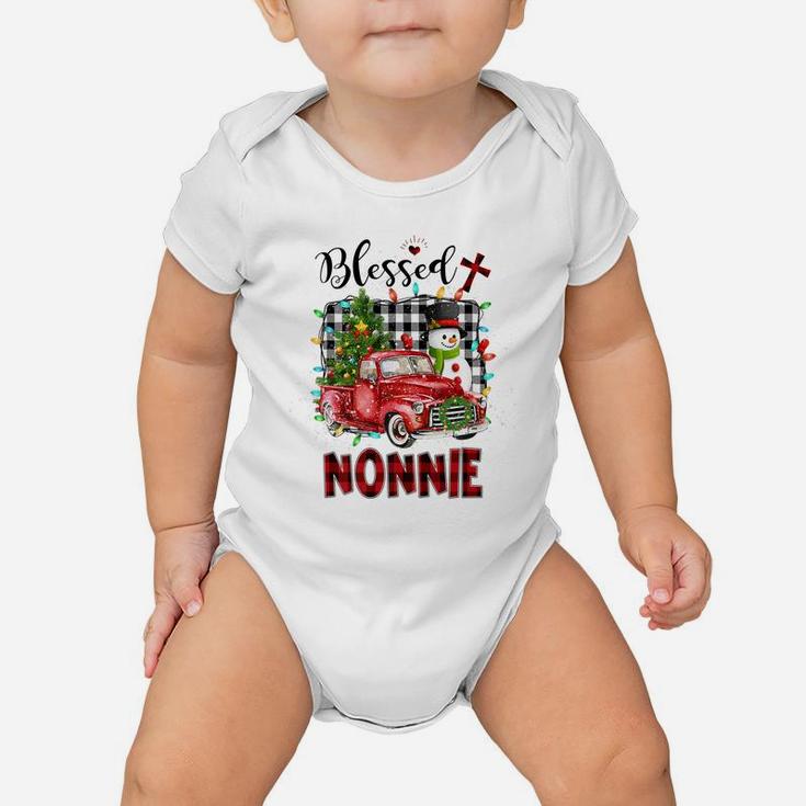 Blessed Nonnie Christmas Snowman - Grandma Gift Baby Onesie