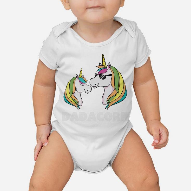 Dadacorn Unicorn Dad And Baby Fathers Day Baby Onesie