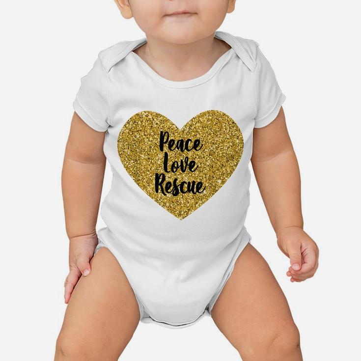 Dog Lover Peace Love Rescue Dog Mom Baby Onesie