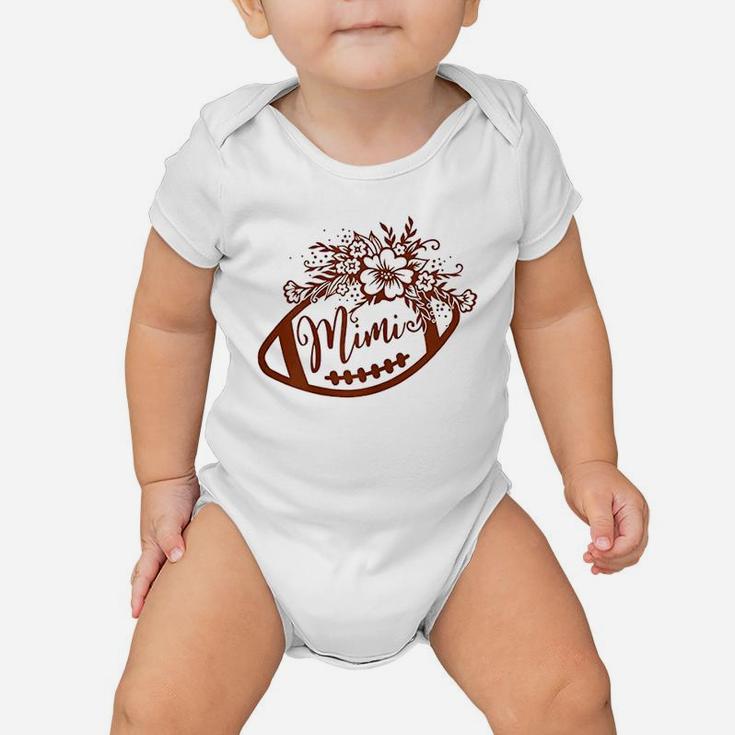 Football Mimi With Floral Patterns Game Day Grandma Lover Baby Onesie