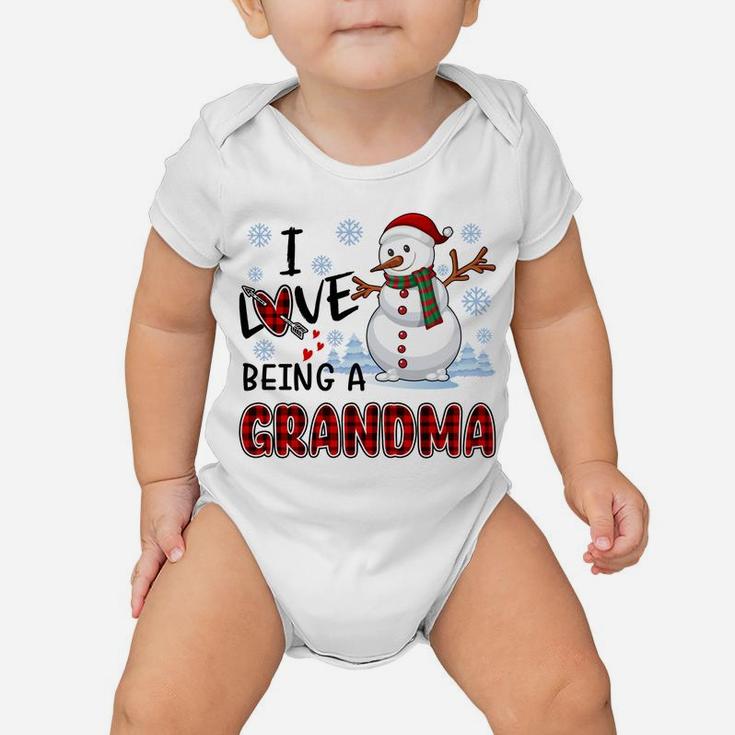 I Love Being A Grandma Cute Hearts Snowflakes Snowman Gifts Baby Onesie