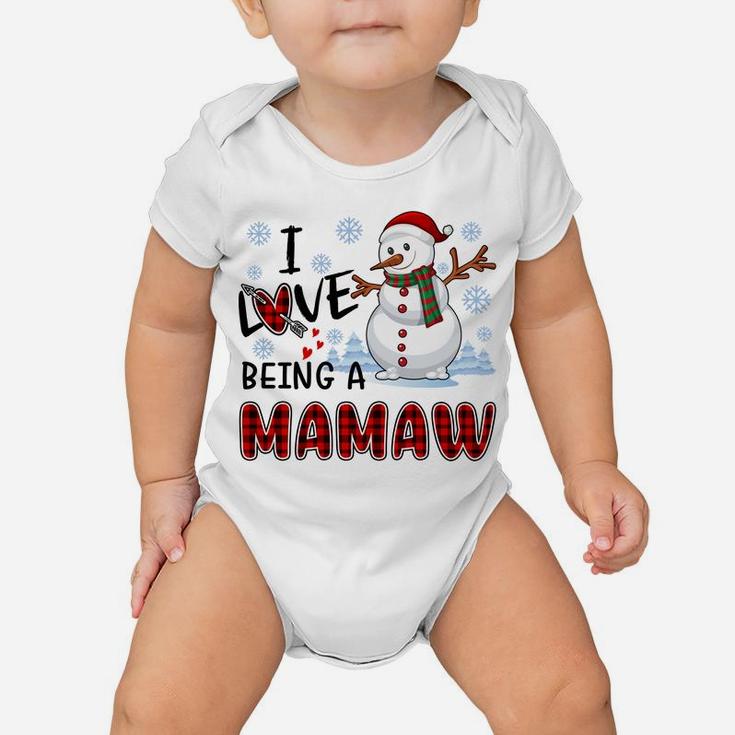 I Love Being A Mamaw Cute Hearts Snowflakes Snowman Gifts Sweatshirt Baby Onesie
