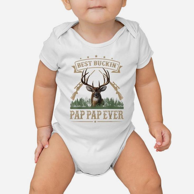 Mens Fathers Day Best Buckin' Pap Pap Ever Deer Hunting Bucking Baby Onesie