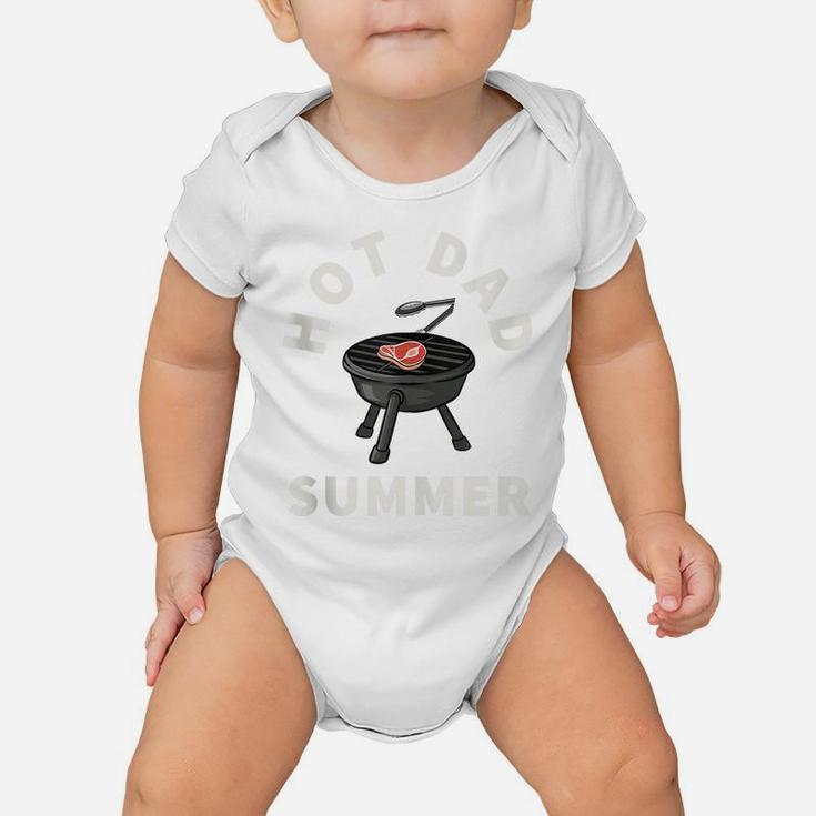 Mens Hot Dad Summer Funny Bbq Grilling Father Day Gag Joke Daddy Baby Onesie