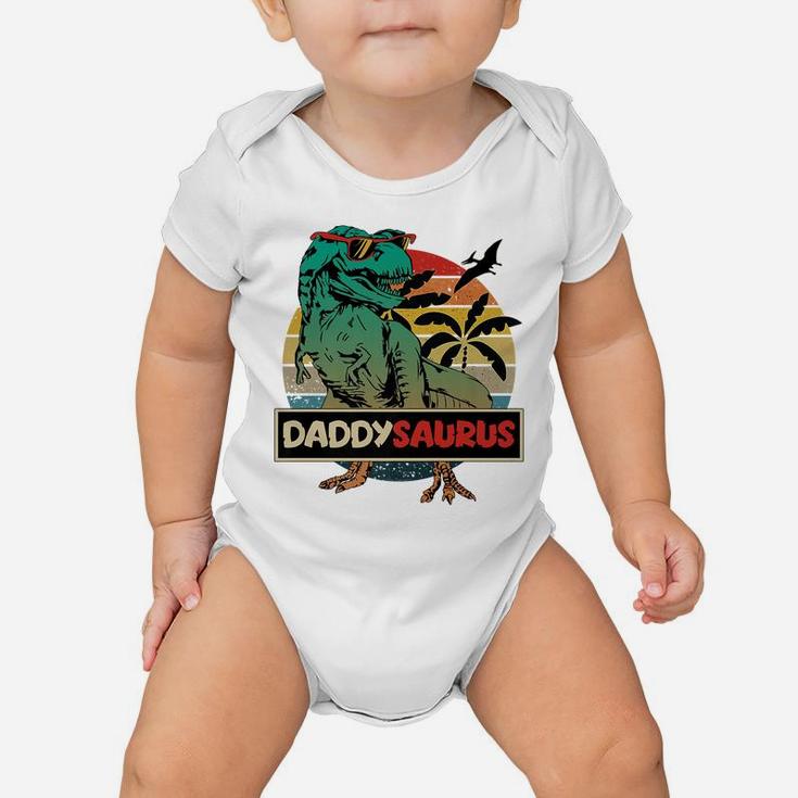 Mens Matching Family Daddysaurus T-Rex Father's Day - Dad Baby Onesie
